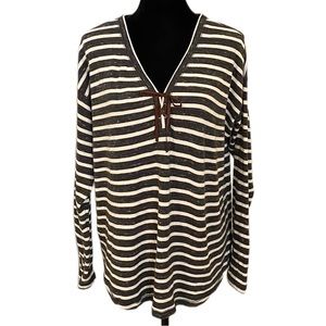 ⚓️🛥️CHAPS STRIPES HEATHER V-NECK SWEATER🛥️⚓️